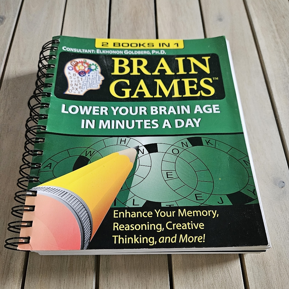Brain Games #6:Lower Your Brain Age in Minutes A Day(Volume 6) 2 Books In 1 Used